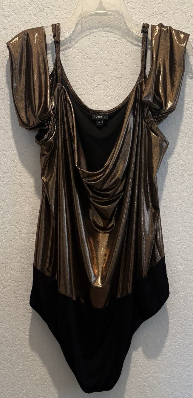 Torrid Bronze Liquid Shine Bodysuit 4X